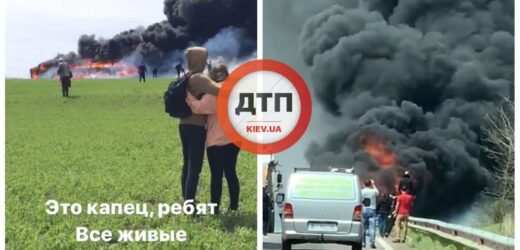 Усе в чорному диму: в Одеській області на трасі горить двоповерховий пасажирський автобус