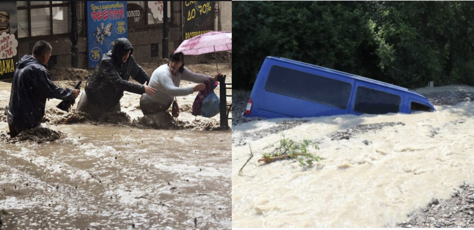 Кінець світу в Ялті: місто йде під воду, хати затопило. Все в грязі. Вода заходить на горища